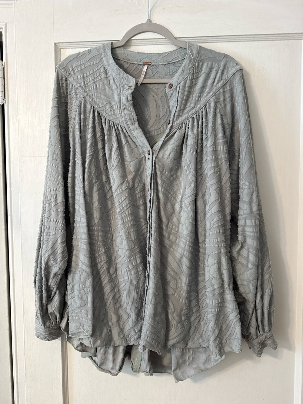 Free People Textured Long-Sleeve Women's Blouse
